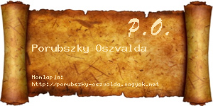 Porubszky Oszvalda névjegykártya